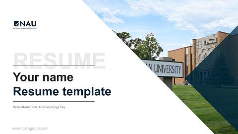 National American University-Kings Bay Resume PPT Template