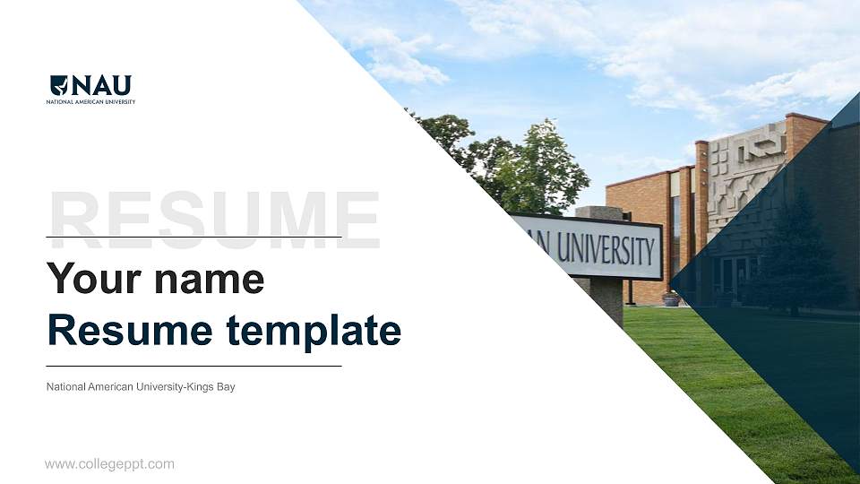 National American University-Kings Bay Resume PPT Template16:9 ratio PPT effect preview image