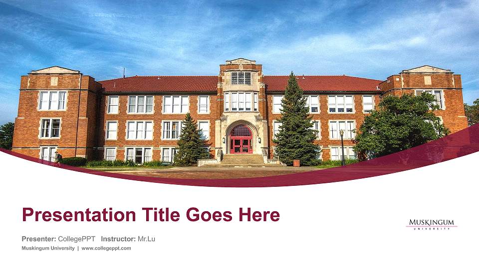 Muskingum University Course/Courseware Creation PPT Template16:9 ratio PPT effect preview image