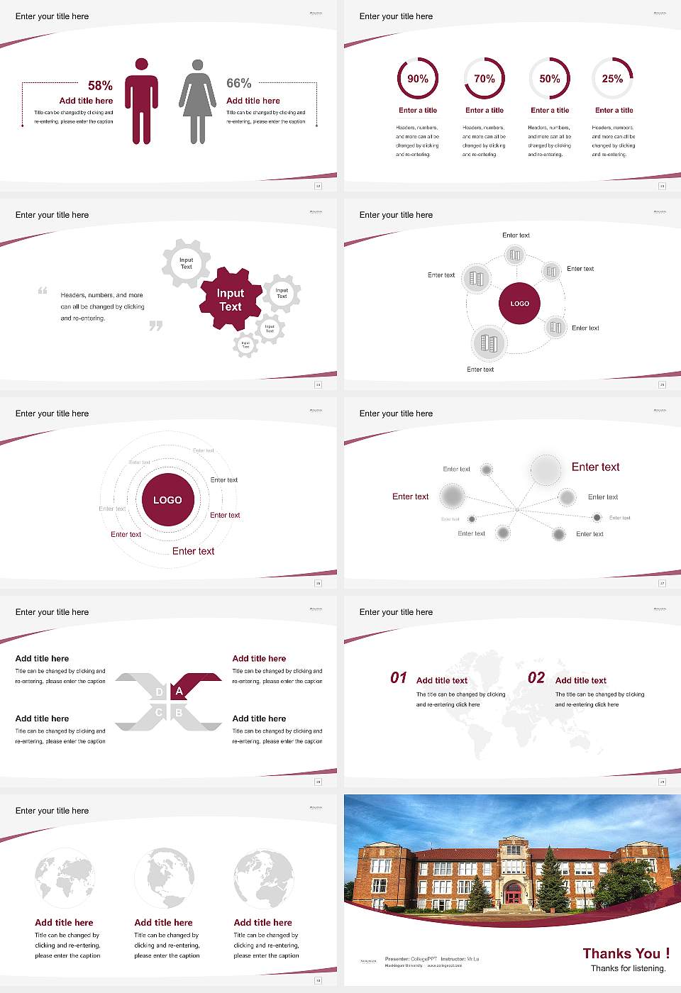 Muskingum University Course/Courseware Creation PPT Template16:9 ratio PPT effect preview image4