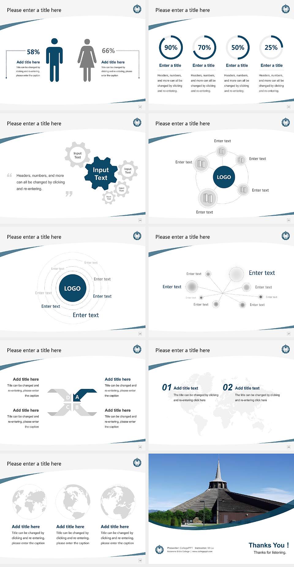 Nazarene Bible College Course/Courseware Creation PPT Template4:3 ratio PPT effect preview image4