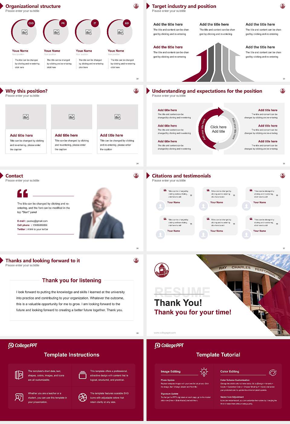 Morehouse College Resume PPT Template16:9 ratio PPT effect preview image4