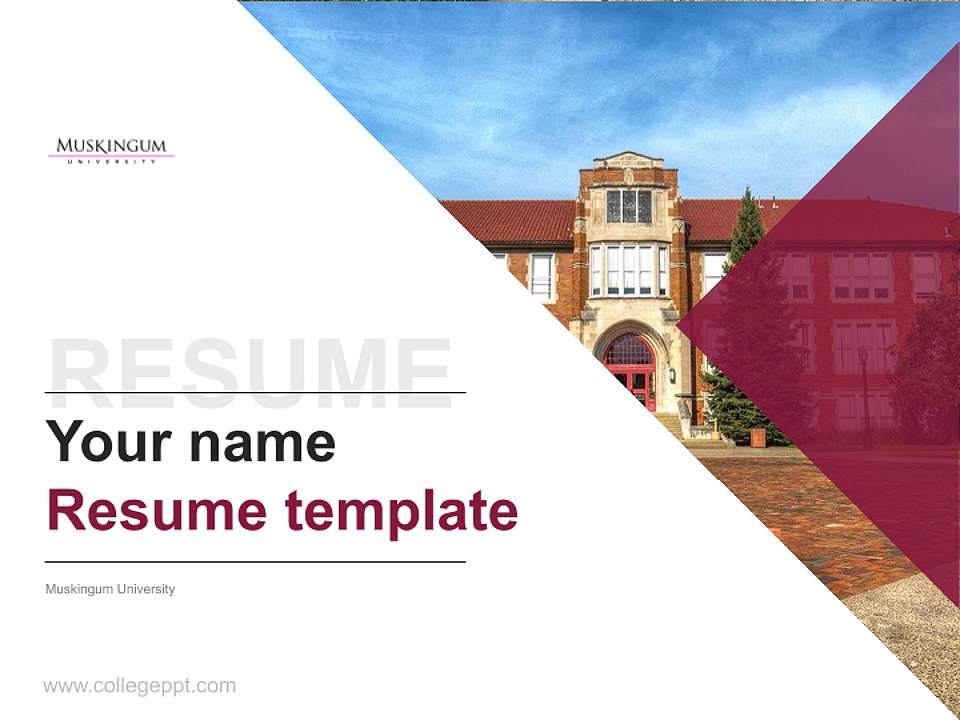 Muskingum University Resume PPT Template4:3 ratio PPT effect preview image5