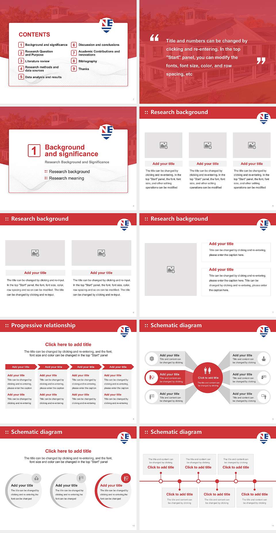 New England College Graduation Thesis Defense PPT Template4:3 ratio PPT effect preview image2