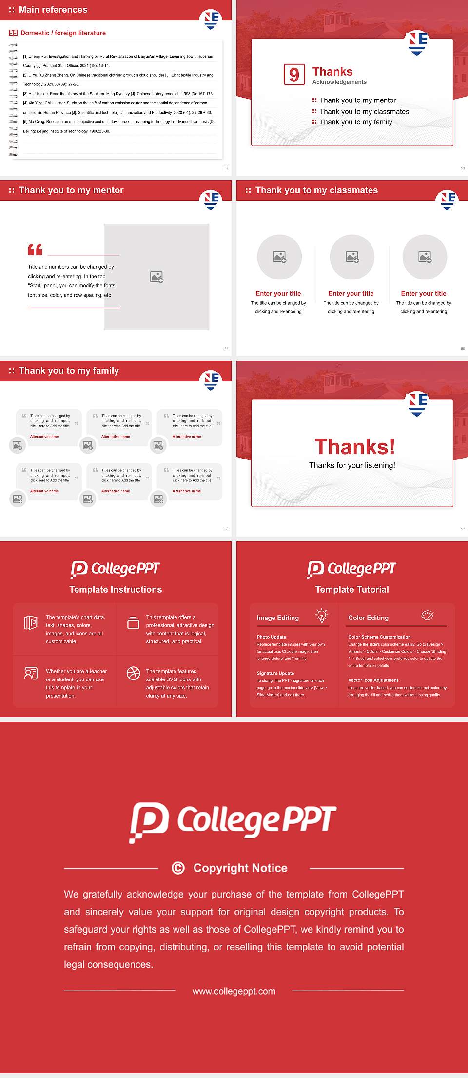 New England College Graduation Thesis Defense PPT Template4:3 ratio PPT effect preview image7