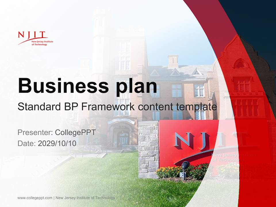 New Jersey Institute of Technology Competition/Entrepreneurship Contest PPT Template4:3 ratio PPT effect preview image9