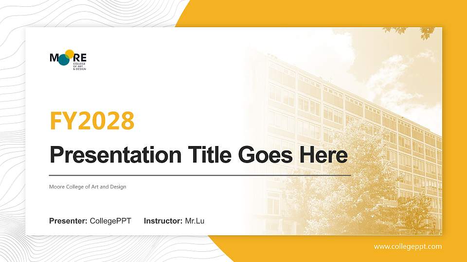 Moore College of Art and Design Academic Presentation/Research Findings Report PPT Template16:9 ratio PPT effect preview image