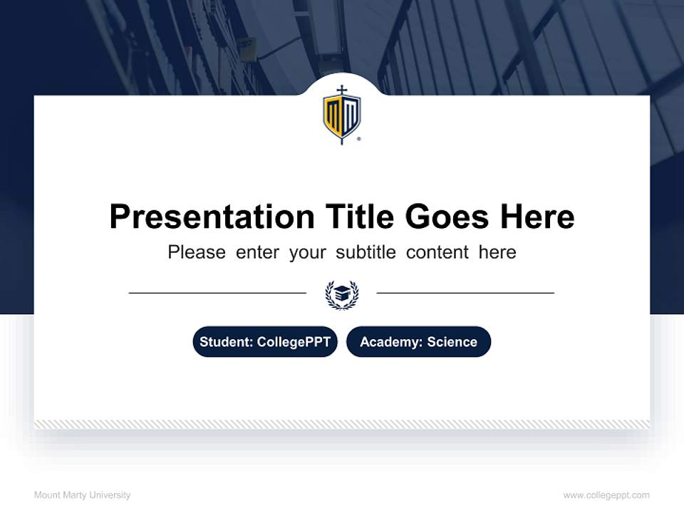Mount Marty University National Scholarship Defense PPT Template4:3 ratio PPT effect preview image4