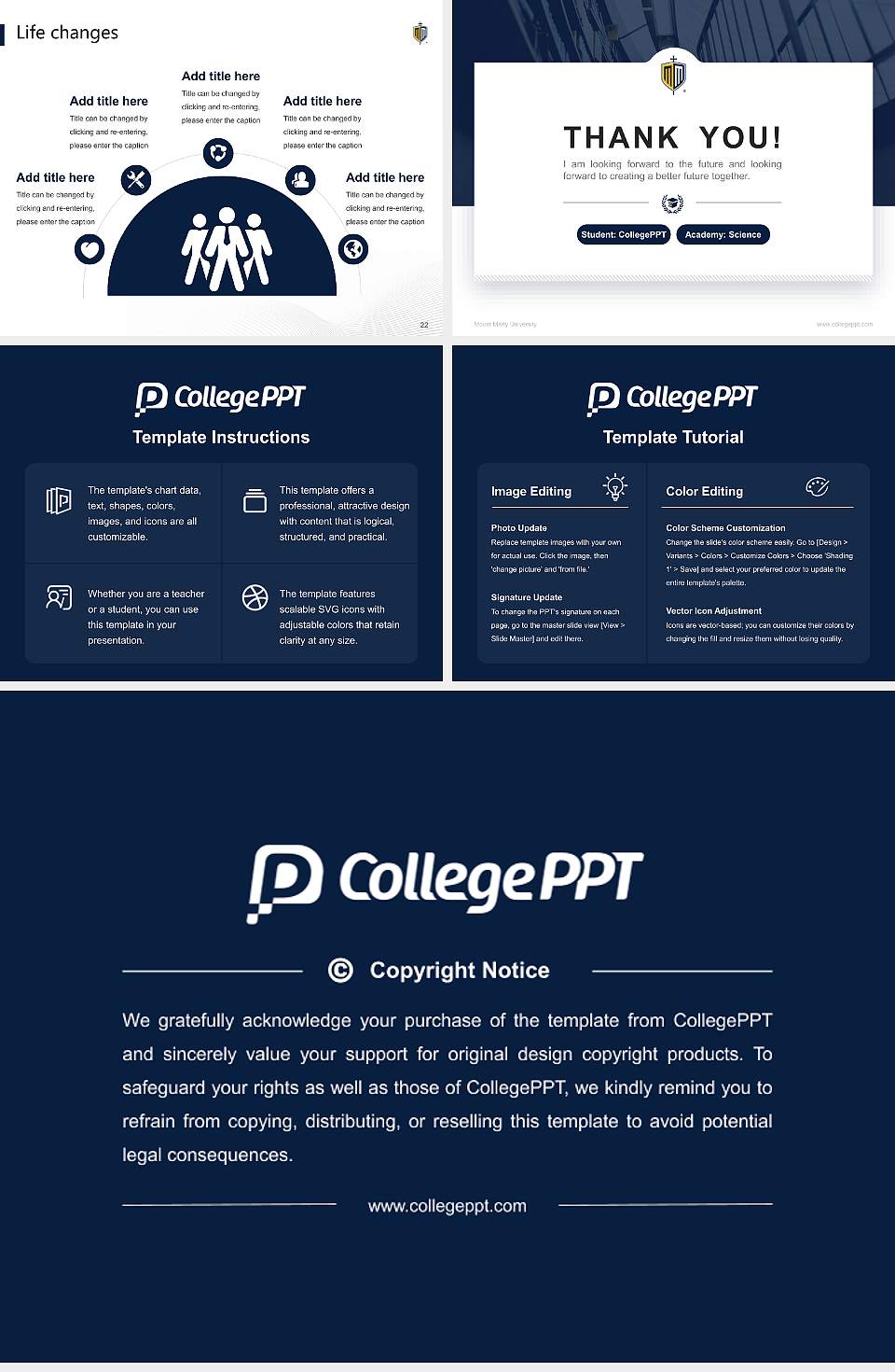 Mount Marty University National Scholarship Defense PPT Template4:3 ratio PPT effect preview image4
