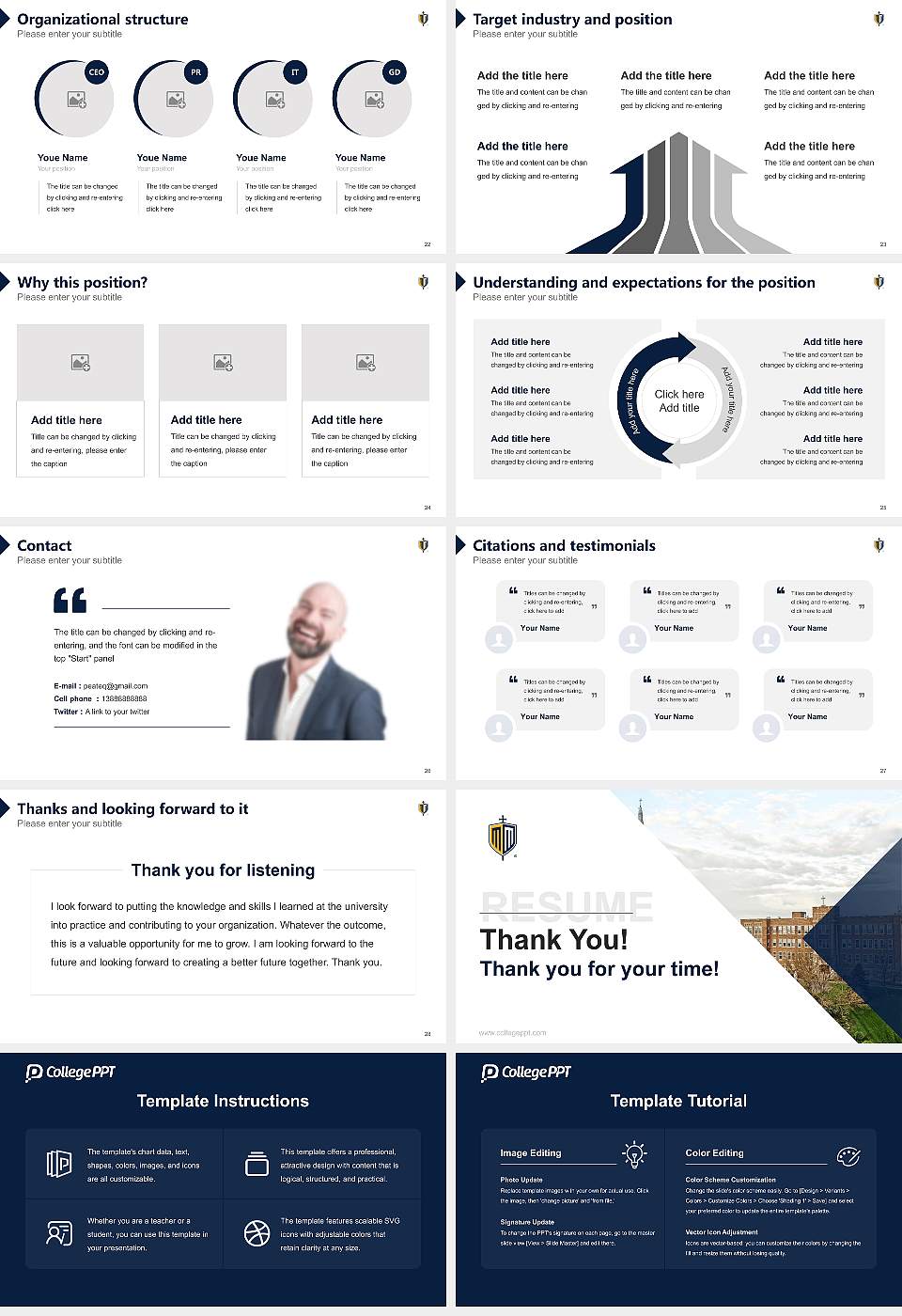 Mount Marty University Resume PPT Template16:9 ratio PPT effect preview image4