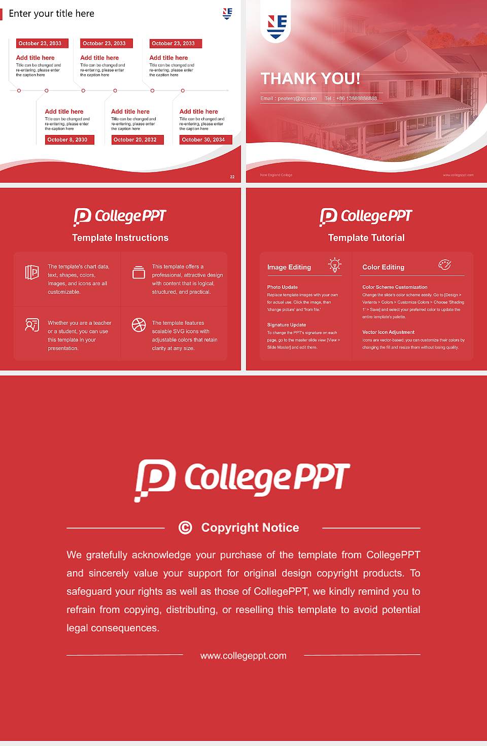 New England College Lecture Sharing and Networking Event PPT Template4:3 ratio PPT effect preview image4