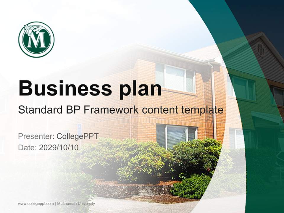 Multnomah University Competition/Entrepreneurship Contest PPT Template4:3 ratio PPT effect preview image9