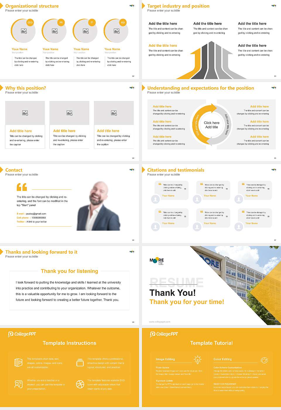 Moore College of Art and Design Resume PPT Template16:9 ratio PPT effect preview image4
