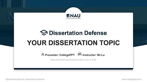 National American University-Richardson Graduation Thesis Defense PPT Template