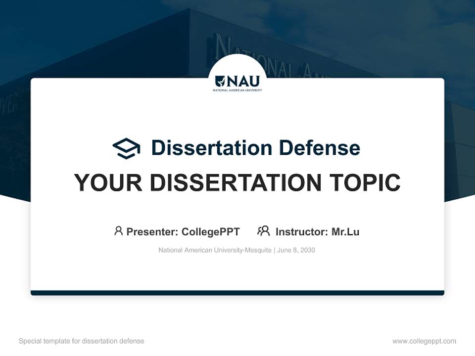 National American University-Mesquite Graduation Thesis Defense PPT Template4:3 ratio PPT effect preview image7