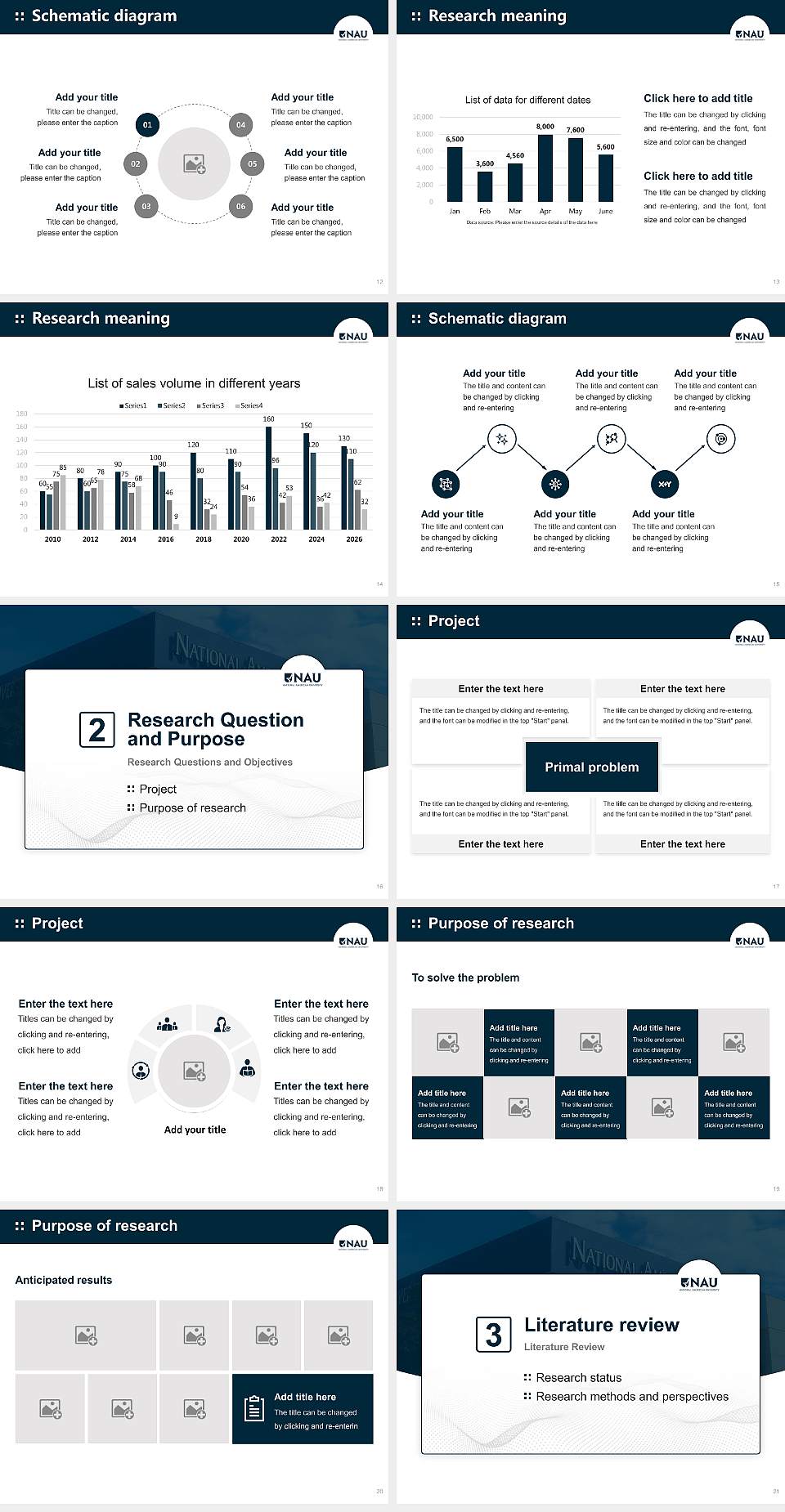 National American University-Mesquite Graduation Thesis Defense PPT Template4:3 ratio PPT effect preview image3