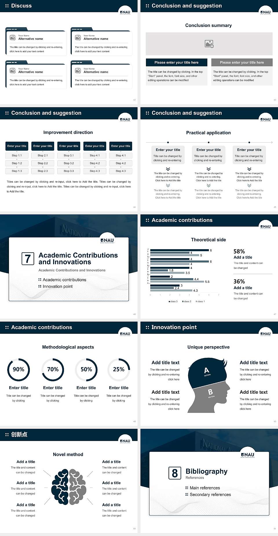 National American University-Mesquite Graduation Thesis Defense PPT Template4:3 ratio PPT effect preview image6