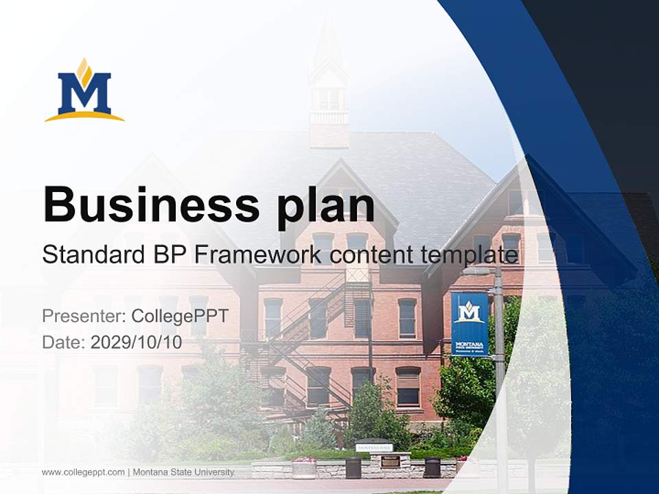 Montana State University Competition/Entrepreneurship Contest PPT Template4:3 ratio PPT effect preview image9