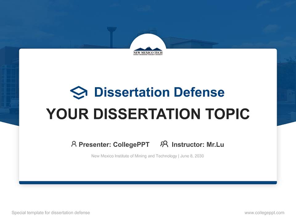 New Mexico Institute of Mining and Technology Graduation Thesis Defense PPT Template4:3 ratio PPT effect preview image7