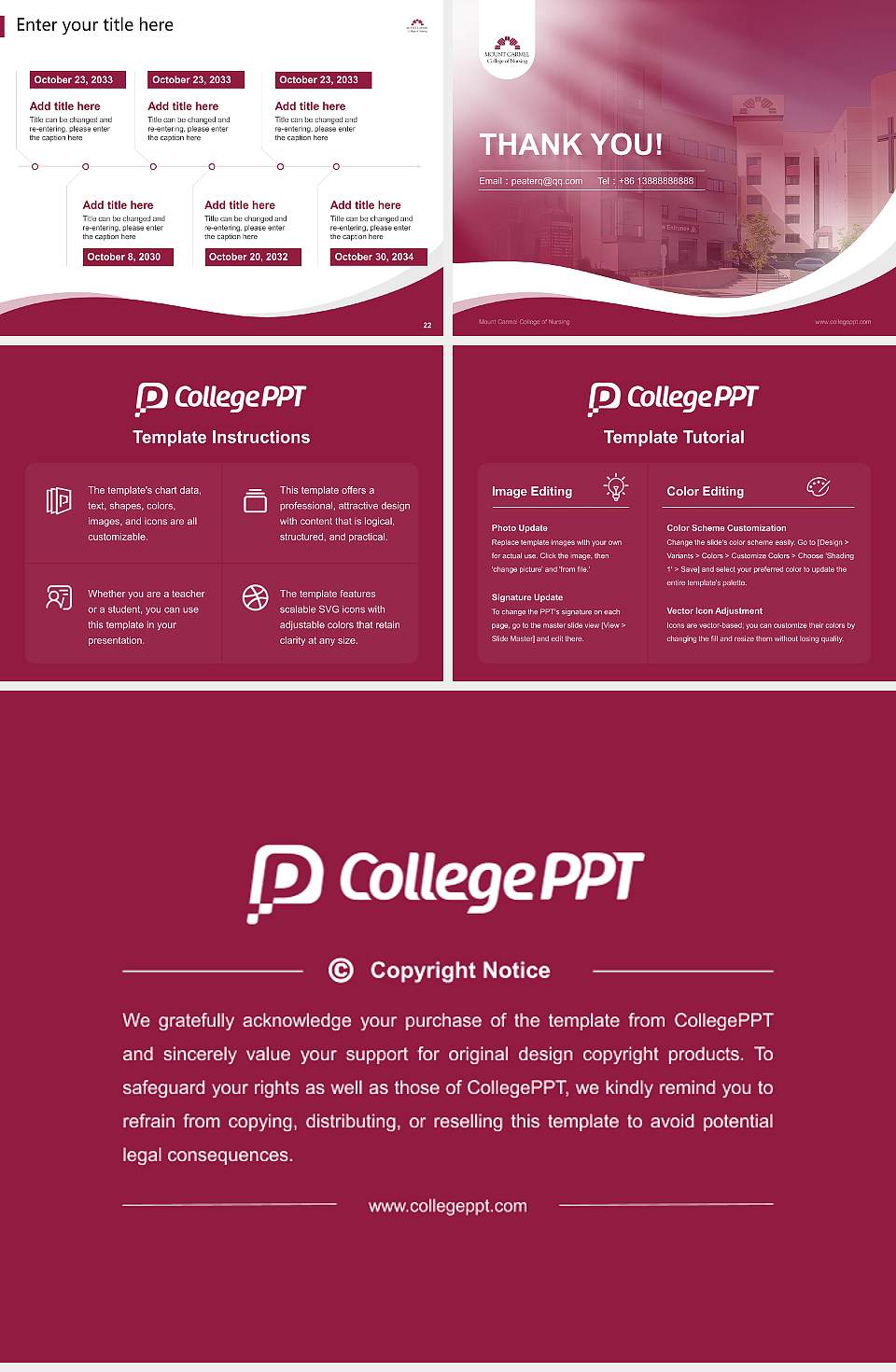Mount Carmel College of Nursing Lecture Sharing and Networking Event PPT Template4:3 ratio PPT effect preview image4
