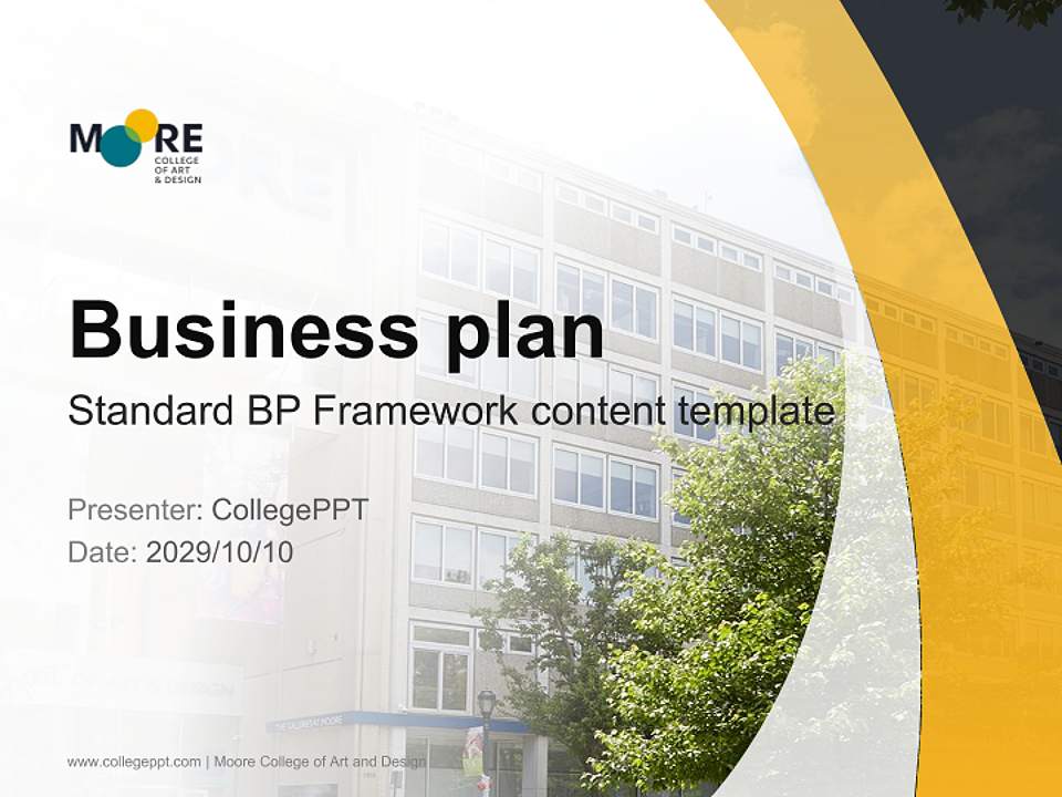 Moore College of Art and Design Competition/Entrepreneurship Contest PPT Template4:3 ratio PPT effect preview image9