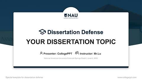 National American University-Colorado Springs South Graduation Thesis Defense PPT Template