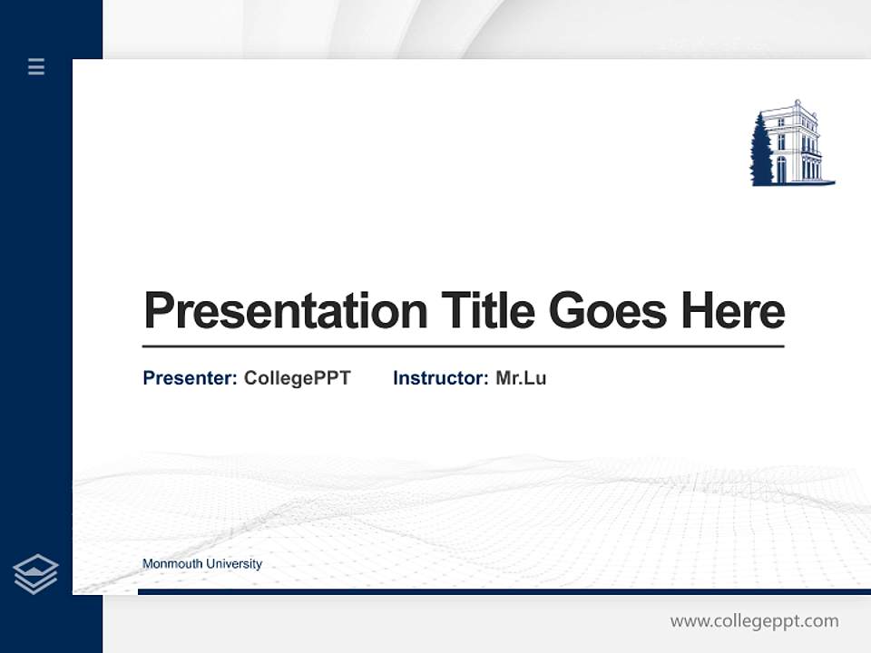 Monmouth University Thesis Proposal/Graduation Defense PPT Template4:3 ratio PPT effect preview image5