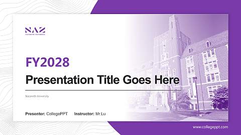 Nazareth University Academic Presentation/Research Findings Report PPT Template