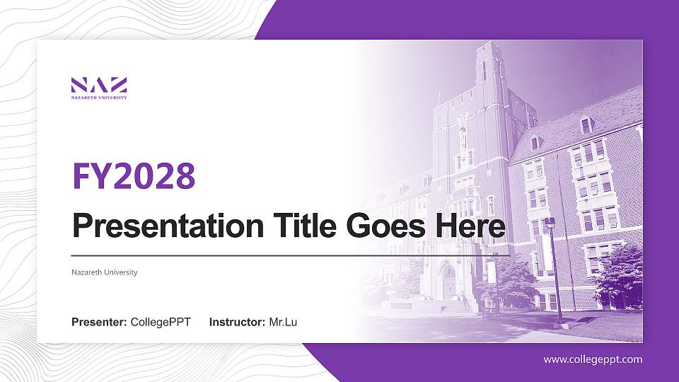 Nazareth University Academic Presentation/Research Findings Report PPT Template16:9 ratio PPT effect preview image