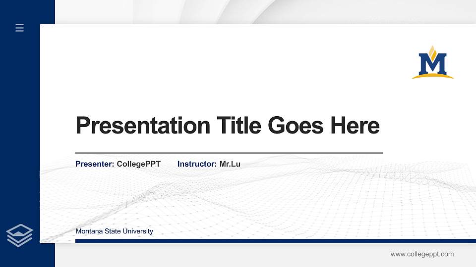 Montana State University Thesis Proposal/Graduation Defense PPT Template16:9 ratio PPT effect preview image