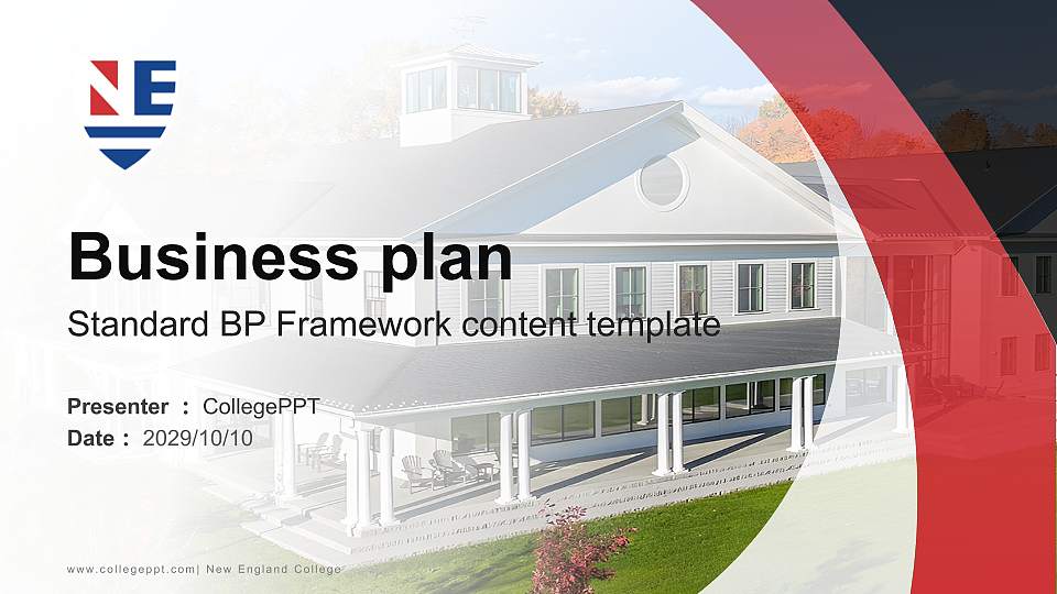 New England College Competition/Entrepreneurship Contest PPT Template16:9 ratio PPT effect preview image