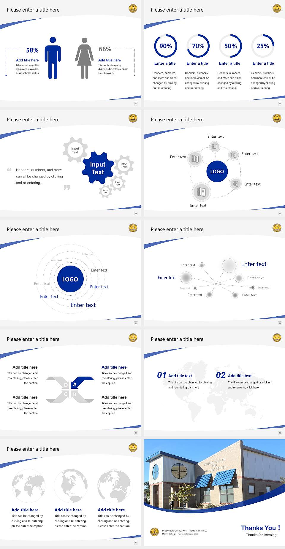 Morris College Course/Courseware Creation PPT Template4:3 ratio PPT effect preview image4