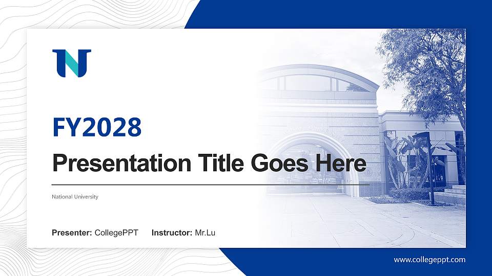 National University Academic Presentation/Research Findings Report PPT Template16:9 ratio PPT effect preview image