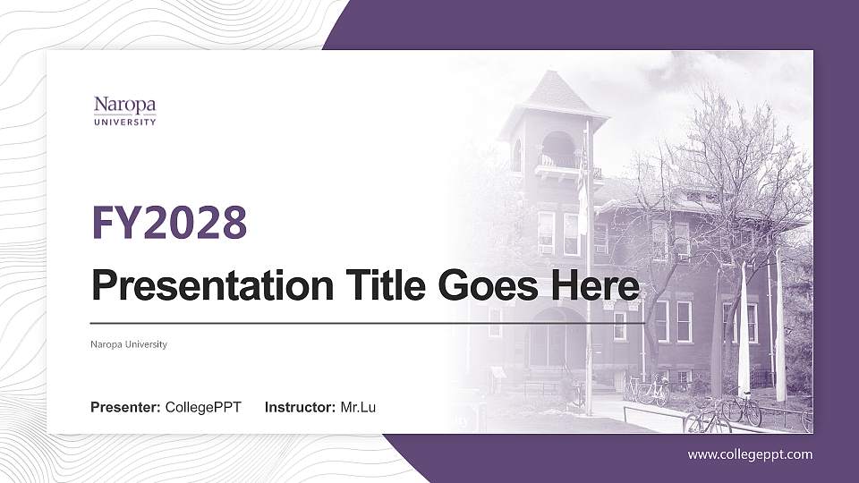 Naropa University Academic Presentation/Research Findings Report PPT Template16:9 ratio PPT effect preview image