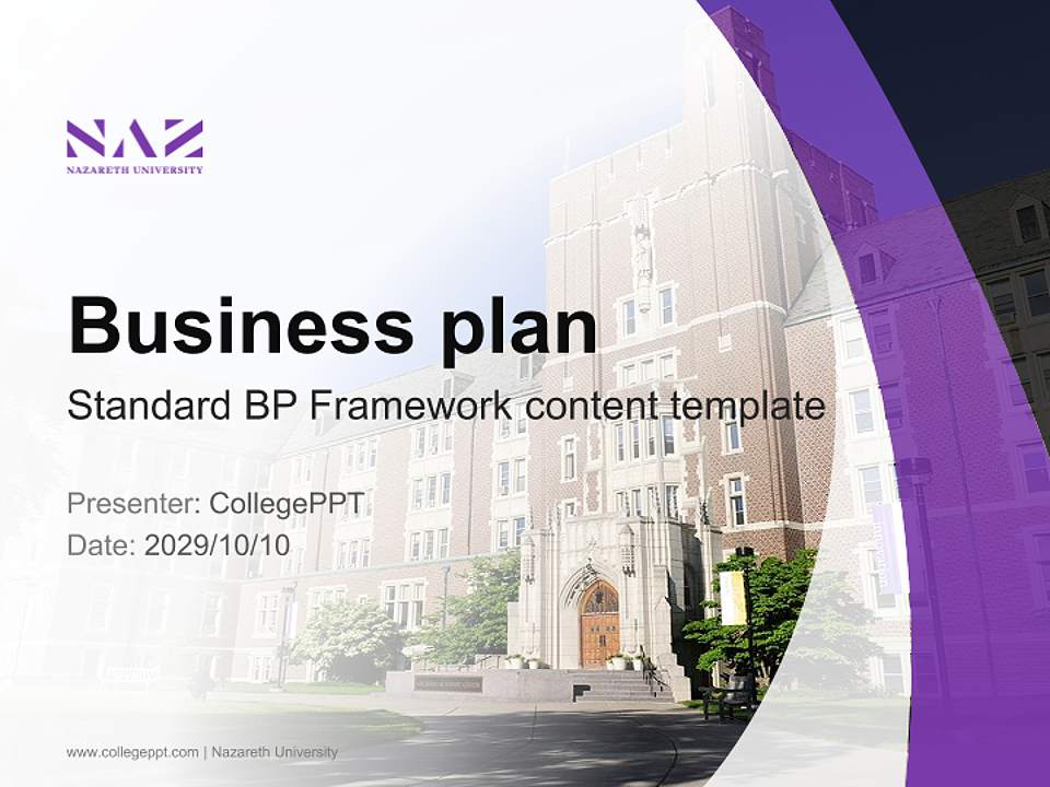 Nazareth University Competition/Entrepreneurship Contest PPT Template4:3 ratio PPT effect preview image9