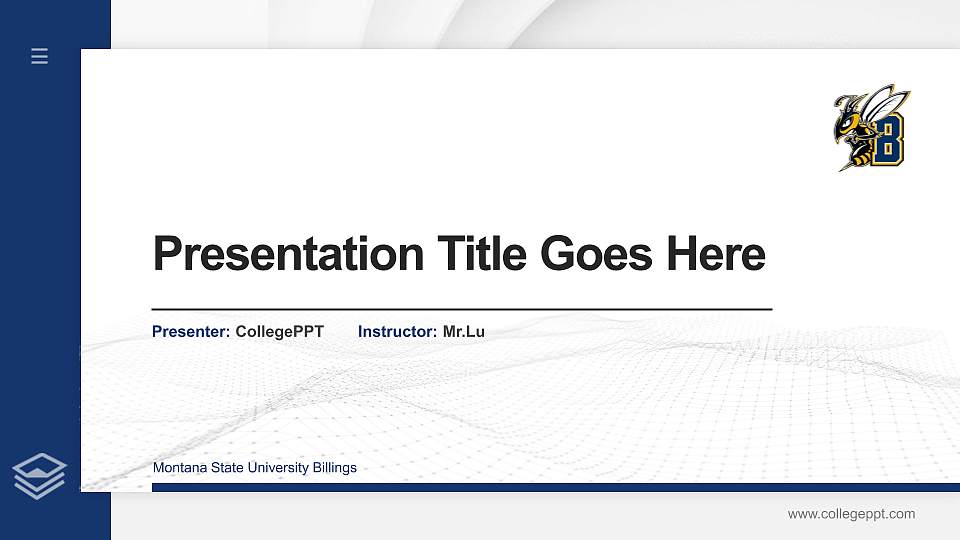 Montana State University Billings Thesis Proposal/Graduation Defense PPT Template16:9 ratio PPT effect preview image