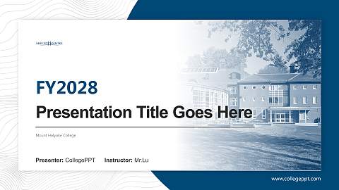 Mount Holyoke College Academic Presentation/Research Findings Report PPT Template