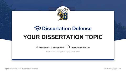 Montana State University Billings Graduation Thesis Defense PPT Template