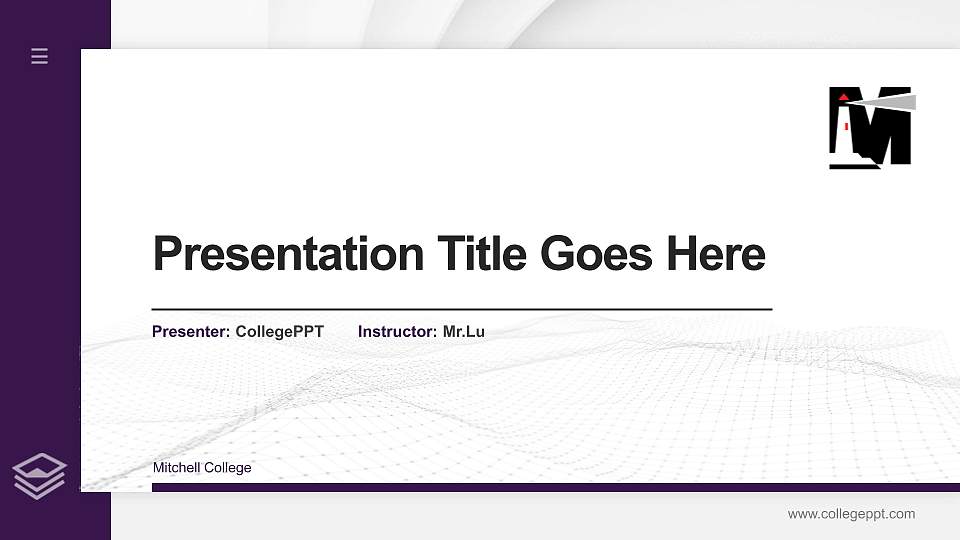 Mitchell College Thesis Proposal/Graduation Defense PPT Template16:9 ratio PPT effect preview image
