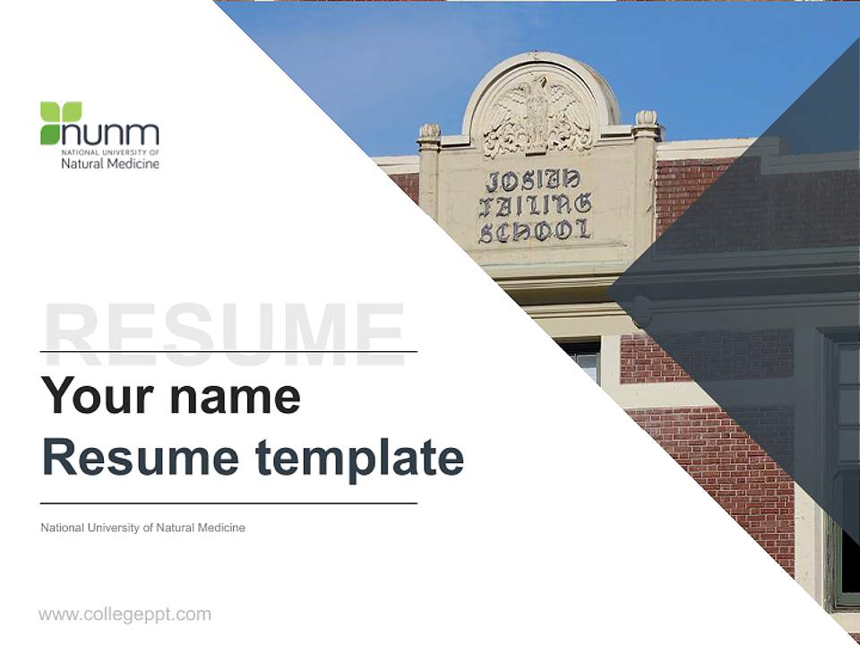National University of Natural Medicine Resume PPT Template4:3 ratio PPT effect preview image5