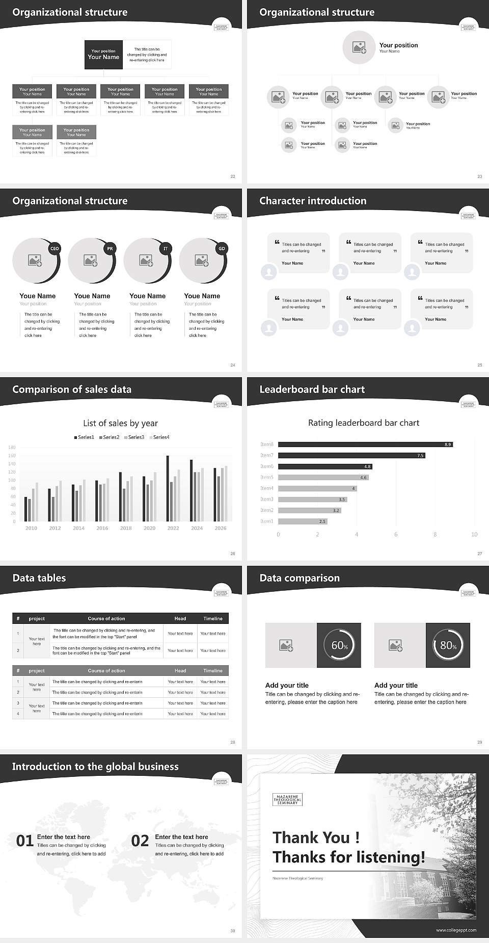 Nazarene Theological Seminary Academic Presentation/Research Findings Report PPT Template4:3 ratio PPT effect preview image4