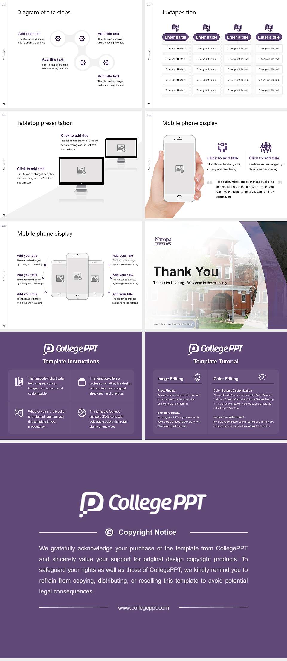 Naropa University Competition/Entrepreneurship Contest PPT Template4:3 ratio PPT effect preview image9