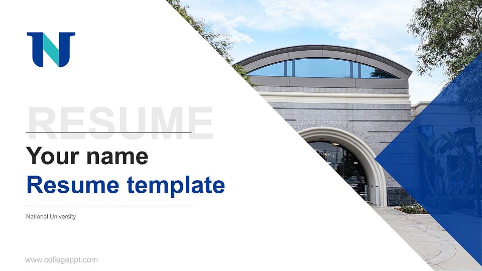 National University Resume PPT Template16:9 ratio PPT effect preview image