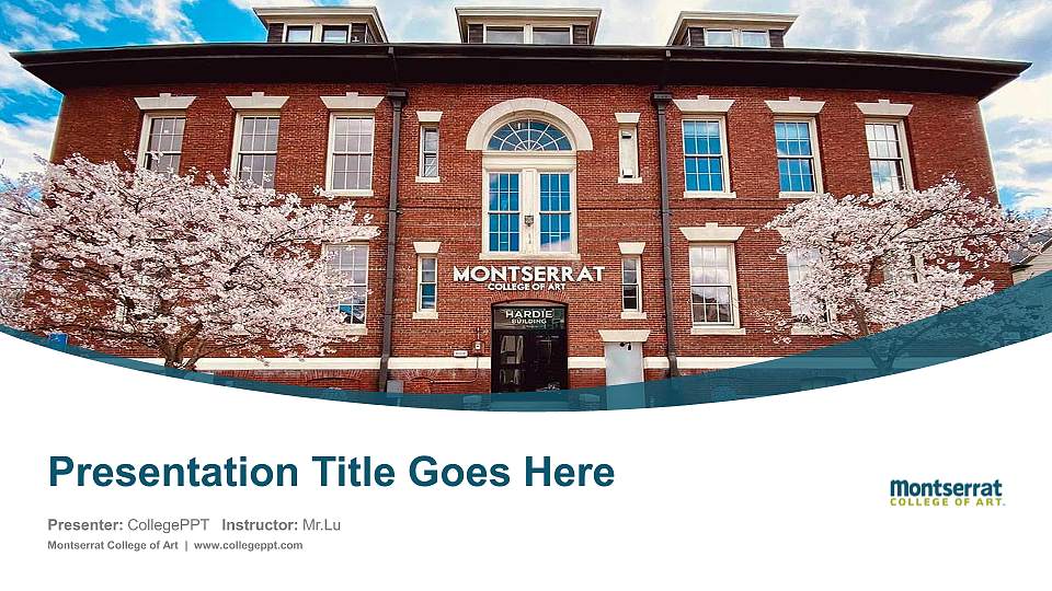 Montserrat College of Art Course/Courseware Creation PPT Template16:9 ratio PPT effect preview image