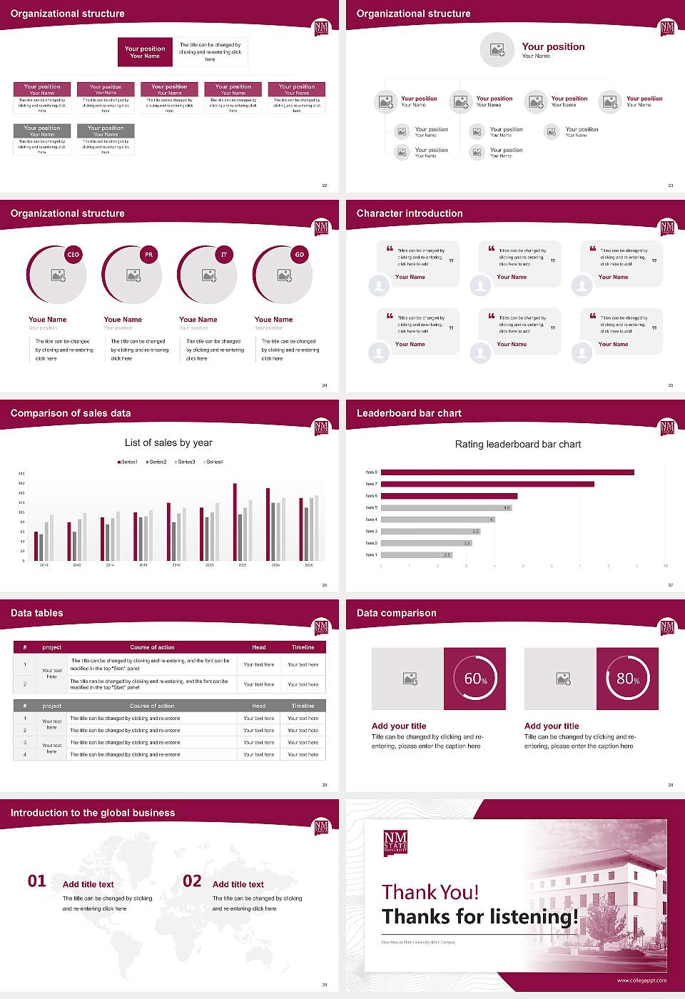 New Mexico State University-Main Campus Academic Presentation/Research Findings Report PPT Template16:9 ratio PPT effect preview image4