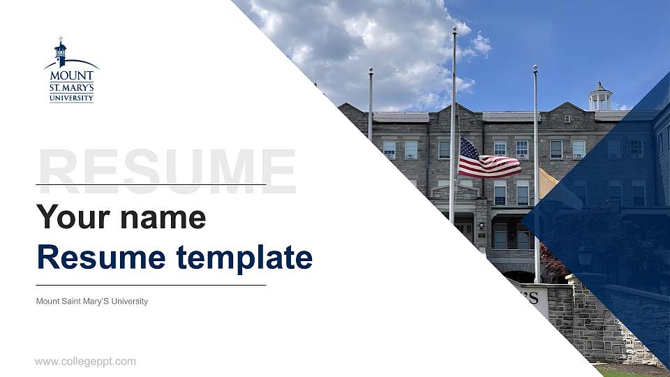 Mount Saint Mary’S University Resume PPT Template16:9 ratio PPT effect preview image