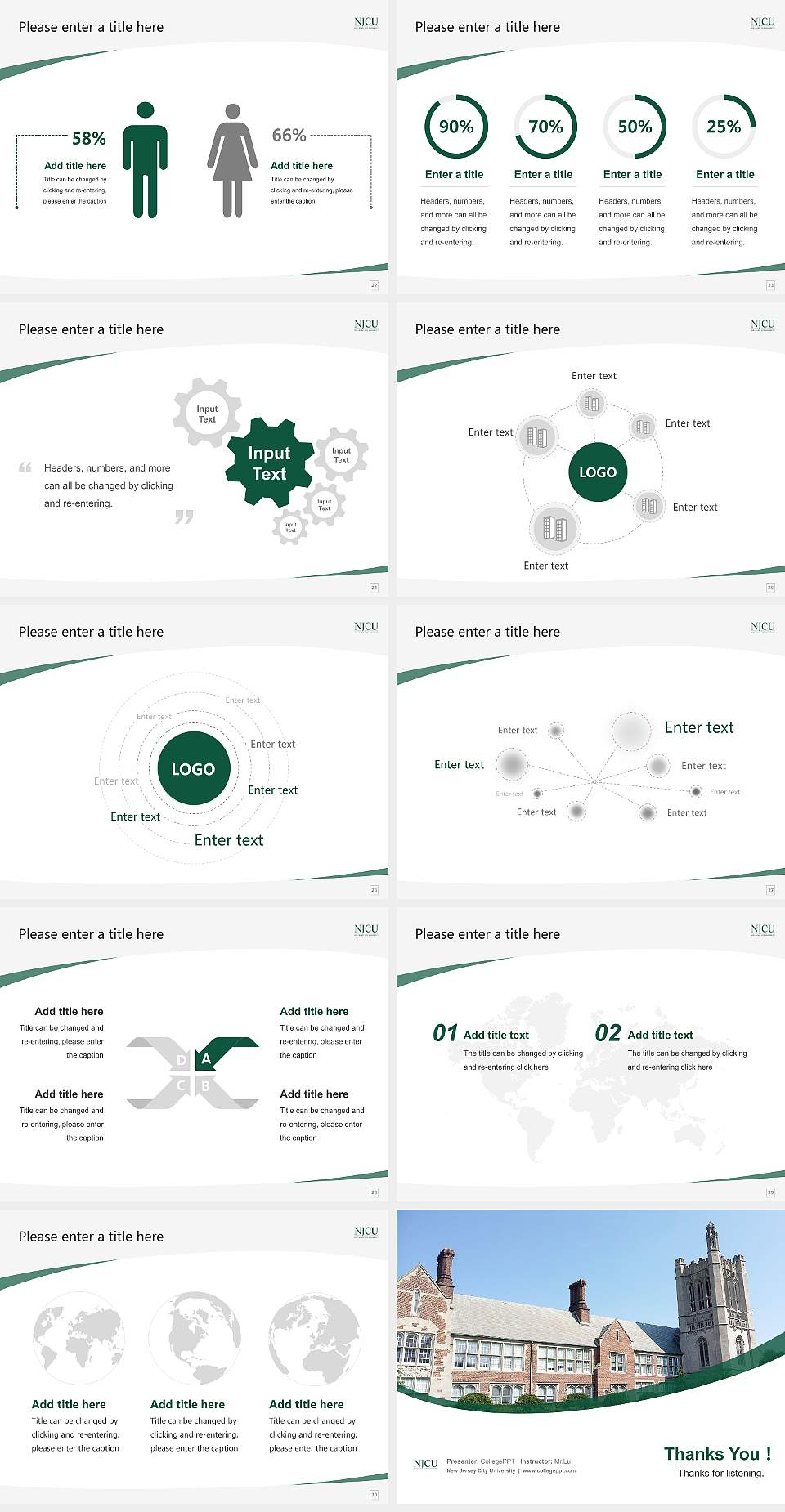 New Jersey City University Course/Courseware Creation PPT Template4:3 ratio PPT effect preview image4