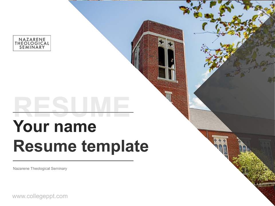 Nazarene Theological Seminary Resume PPT Template4:3 ratio PPT effect preview image5