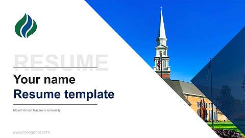 Mount Vernon Nazarene University Resume PPT Template