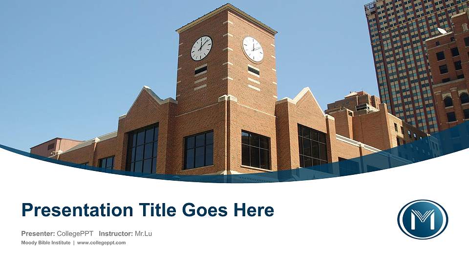 Moody Bible Institute Course/Courseware Creation PPT Template16:9 ratio PPT effect preview image